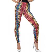 Eighties legging met neon luipaard print
