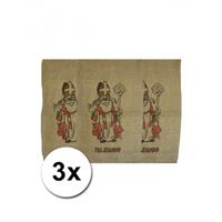 Bellatio 3 jute zakken voor Sinterklaas 60 x 102 cm