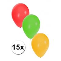 Shoppartners Ballonnen rood/geel/groen 15 stuks