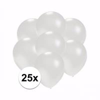Shoppartners Kleine metallic witte ballonnen 25 stuks