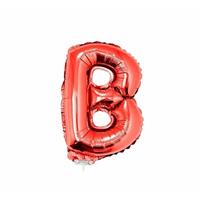 Rode opblaas letter B op stokje cm