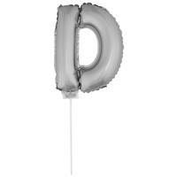Bellatio Zilveren opblaas letter D op stokje cm