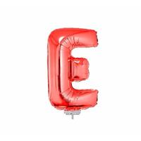 Rode opblaas letter E op stokje cm
