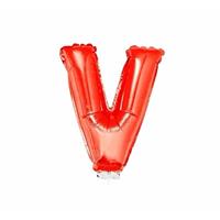 Rode opblaas letter V op stokje cm