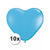 Shoppartners Hartjes ballonnen lichtblauw 10 stuks