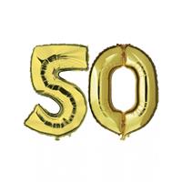 Bellatio 50 jaar getrouwd folie ballonnen goud