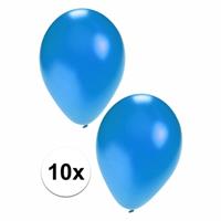 10 stuks metallic blauwe ballonnen 36 cm