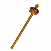 Bellatio Gouden scepter met kroon 55 cm