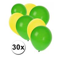 Fun & Feest party gadgets 30x Ballonnen geel en groen