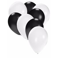 Fun & Feest party gadgets 30x ballonnen wit en zwart