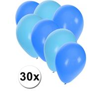 Fun & Feest party gadgets 30x ballonnen lichtblauw en blauw