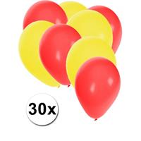 Fun & Feest party gadgets 30x ballonnen rood en geel