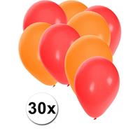Fun & Feest party gadgets 30x ballonnen rood en oranje