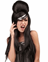 Bellatio Zwarte Amy Winehouse pruik