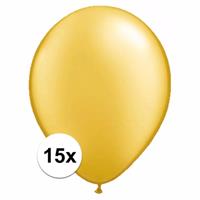 Shoppartners Metallic gouden ballonnen 15 stuks
