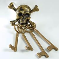 Bellatio Set piraten sleutels met doodshoofd