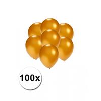 Kleine ballonnen goud metallic 100 stuks