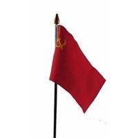 Bellatio Sovjet Unie mini vlaggetje op stok 10 x 15 cm
