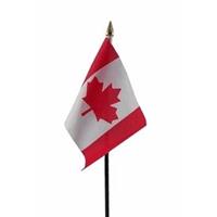 Bellatio Canada mini vlaggetje op stok 10 x 15 cm