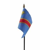 Bellatio Congo mini vlaggetje op stok 10 x 15 cm