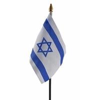 Merkloos Israel mini vlaggetje op stok 10 x 15 cm -