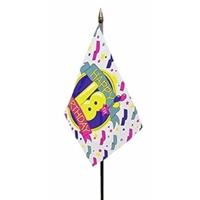 Bellatio Happy 18th Birthday mini vlaggetje op stok 10 x 15 cm