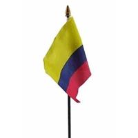 Bellatio Colombia mini vlaggetje op stok 10 x 15 cm