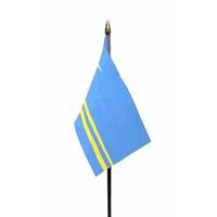 Bellatio Aruba mini vlaggetje op stok 10 x 15 cm