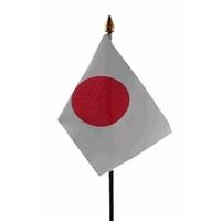 Bellatio Japan mini vlaggetje op stok 10 x 15 cm