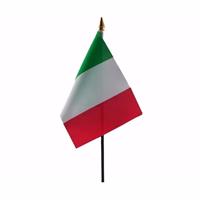 Bellatio Italie mini vlaggetje op stok 10 x 15 cm