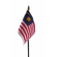 Bellatio Maleisie mini vlaggetje op stok 10 x 15 cm