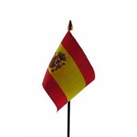 Bellatio Spanje mini vlaggetje op stok 10 x 15 cm