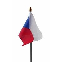Bellatio Tsjechie mini vlaggetje op stok 10 x 15 cm