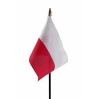 Bellatio Polen mini vlaggetje op stok 10 x 15 cm
