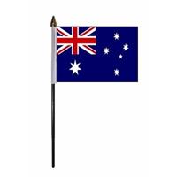 Bellatio Australie mini vlaggetje op stok 10 x 15 cm