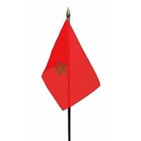 Bellatio Marokko mini vlaggetje op stok 10 x 15 cm Multi