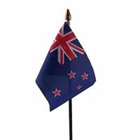 Bellatio Nieuw Zeeland mini vlaggetje op stok 10 x 15 cm