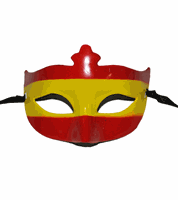 Bellatio Oogmasker rood met geel