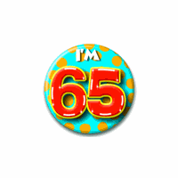 Bellatio Verjaardags button I am 65