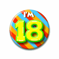 Bellatio Verjaardags button I am 18