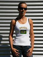 Shoppartners Witte dames tanktop Brazilie Multi