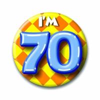Bellatio Verjaardags button I am 70