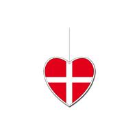 Bellatio Decoratie hart Denemarken 14 cm