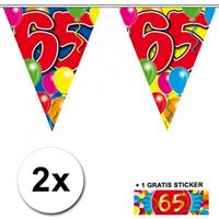 Shoppartners 2x vlaggenlijn 65 jaar met gratis sticker
