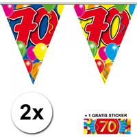 Shoppartners 2x vlaggenlijn 70 jaar met gratis sticker