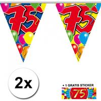 Shoppartners 2x vlaggenlijn 75 jaar met gratis sticker