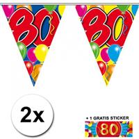 Shoppartners 2x vlaggenlijn 80 jaar met gratis sticker