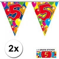 Shoppartners 2x vlaggenlijn 5 jaar met gratis sticker
