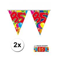 Shoppartners 2x vlaggenlijn 85 jaar met gratis sticker