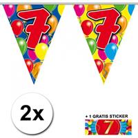 Shoppartners 2x vlaggenlijn 7 jaar met gratis sticker